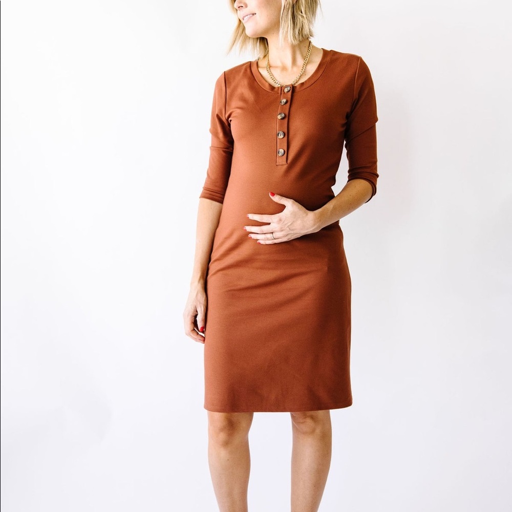 Lou Lou & Company Everyday Dress copper | nursing maternity dress